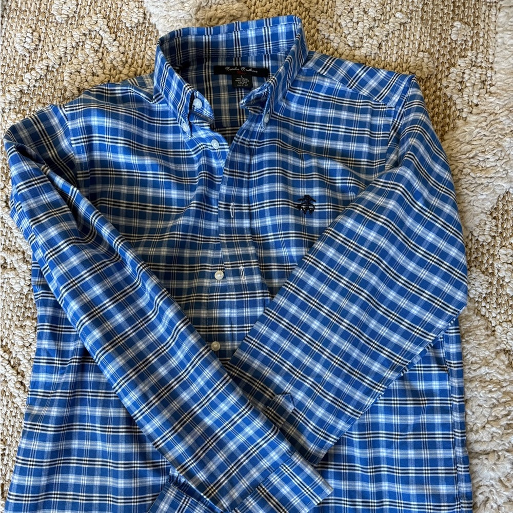 Brooks Brothers Non Iron Shirt Boys Size L